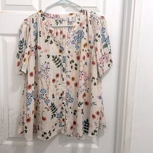 Punt Roma pleated floral Shirt size medium